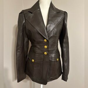 A.L.C. Carob Vegan Leather Amelia Jacket Size 8 NWT